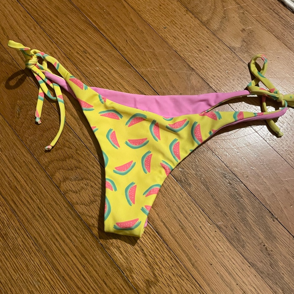 Moana Bikini Yellow and Pink Tie-Side Bikinis